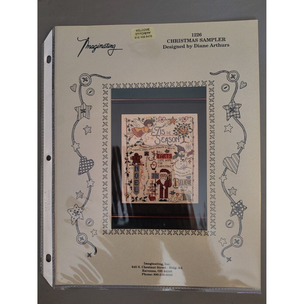 Imaginating 1226 Christmas Sampler Cross Stitch Pattern Diane Arthurs VTG Chart